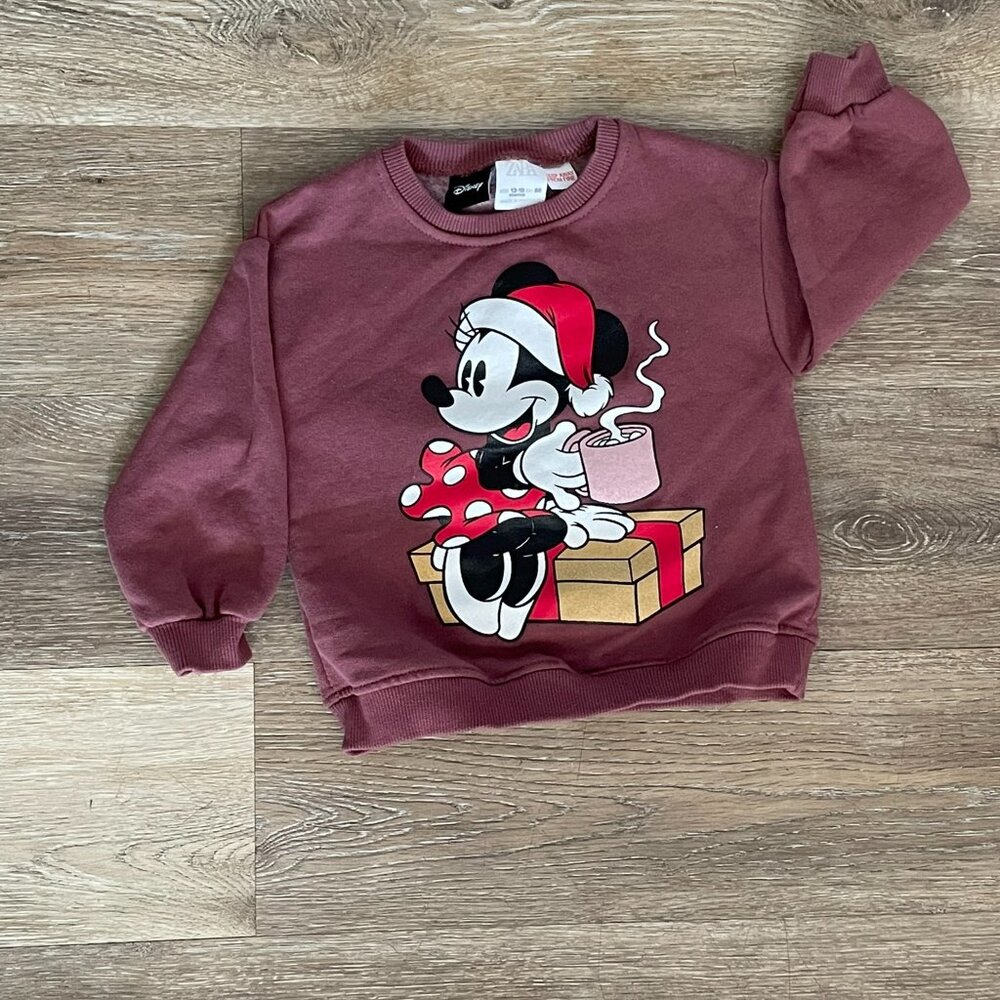 ZARA kids Minnie Mouse Holiday Sweatshirt